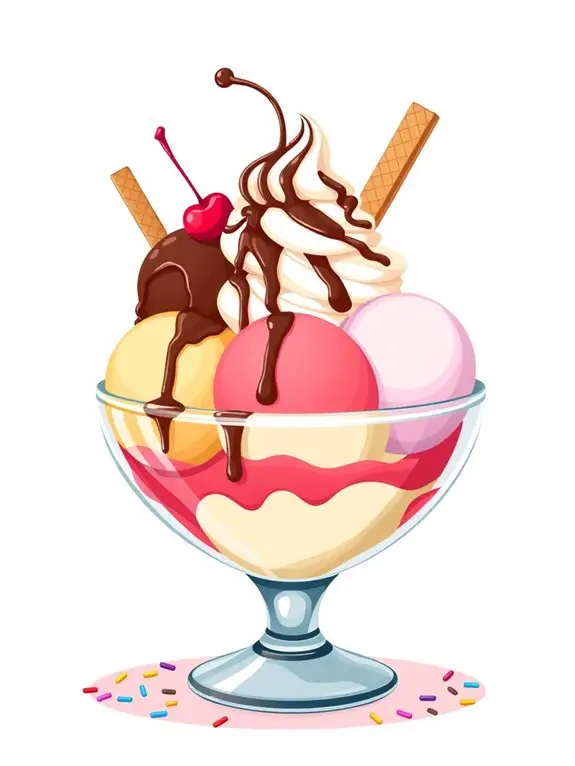 colorful ice cream dessert