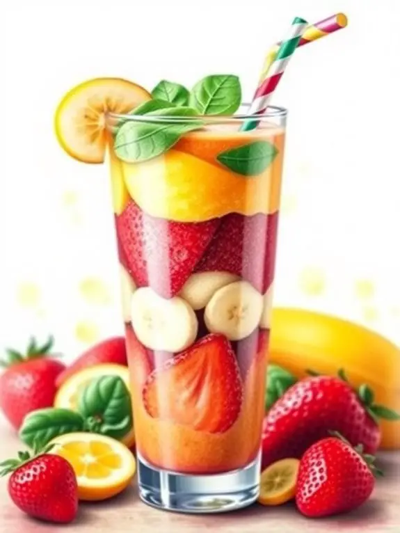 colorful layered smoothie illustration