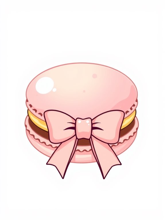 colorful macaron bow clipart