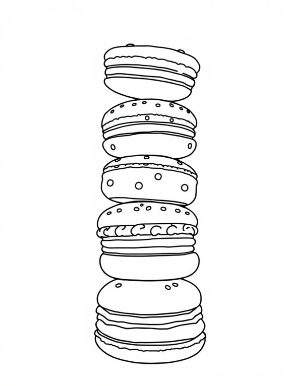 colorful macaron dessert illustration