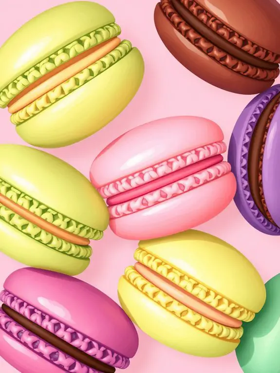 colorful macaron illustrations available
