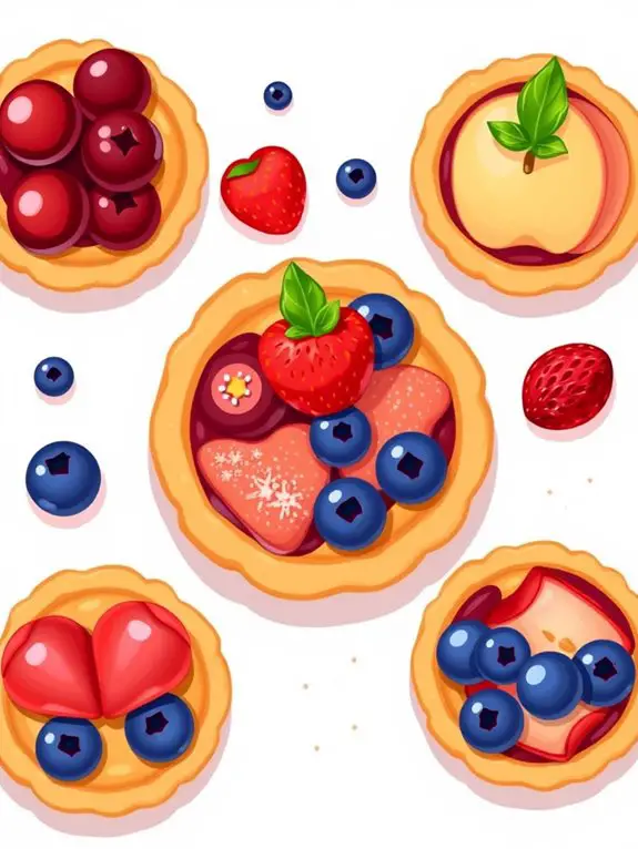 colorful mini fruit pies