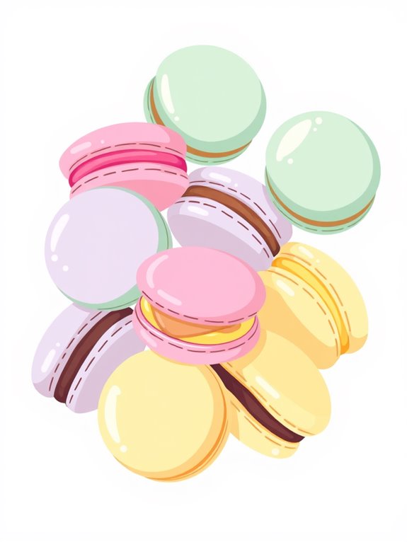 colorful mini macaron illustrations
