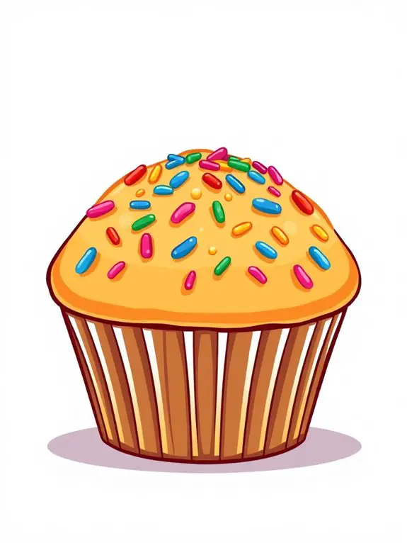 colorful muffin with sprinkles