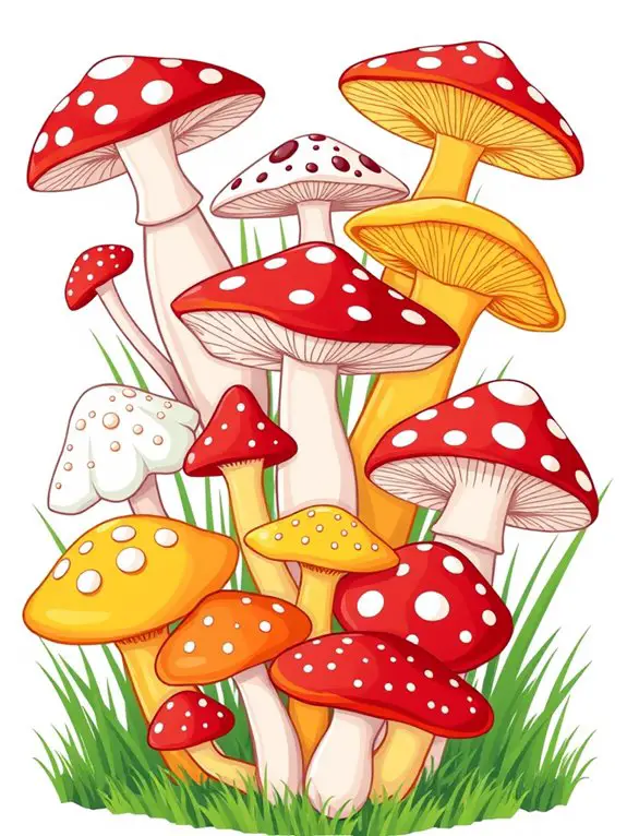 colorful mushroom illustrations collection
