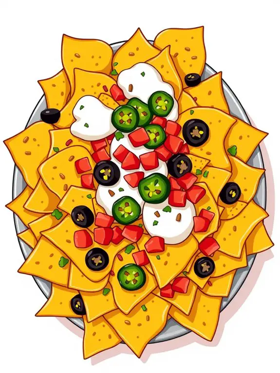 colorful nacho plate illustration