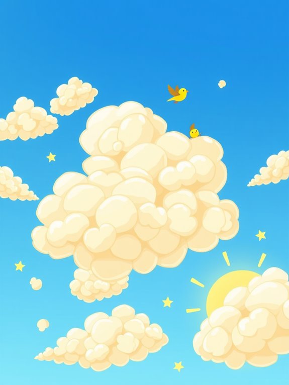 colorful popcorn cloud illustrations