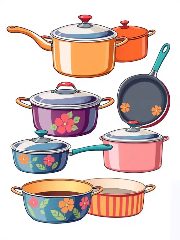 colorful pots illustration collection