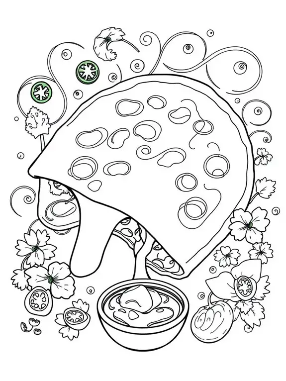 colorful quesadilla art design