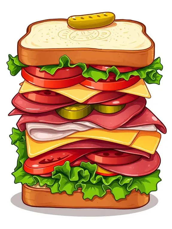 colorful sandwich clipart collection