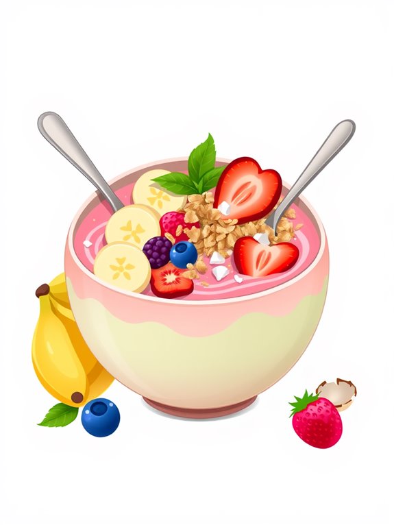 colorful smoothie bowl clipart
