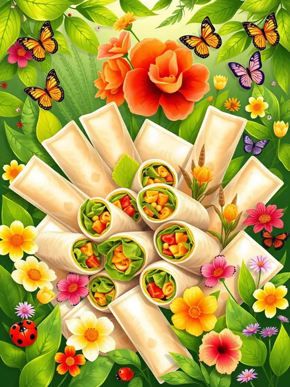 colorful spring roll illustrations