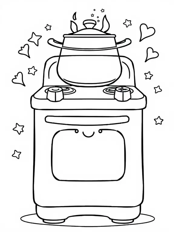 colorful stove illustration page