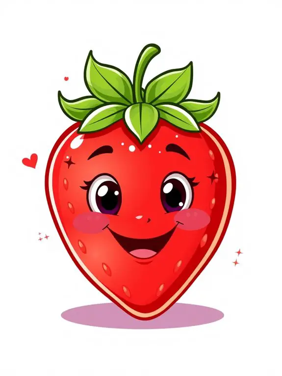 colorful strawberry cartoon illustrations