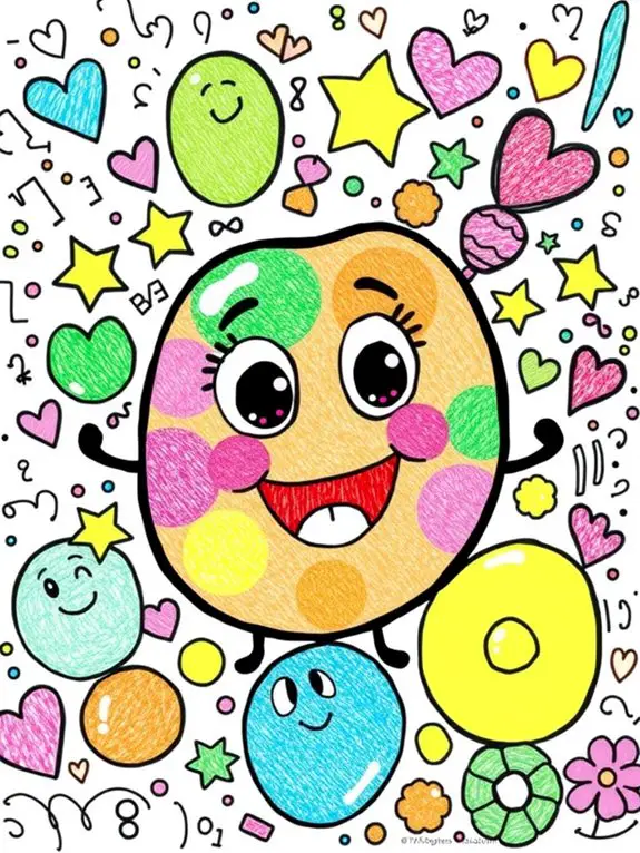 colorful whimsical jellybean art