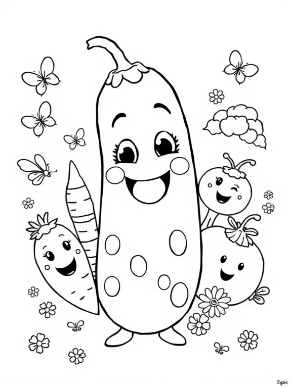 colorful zucchini themed artwork