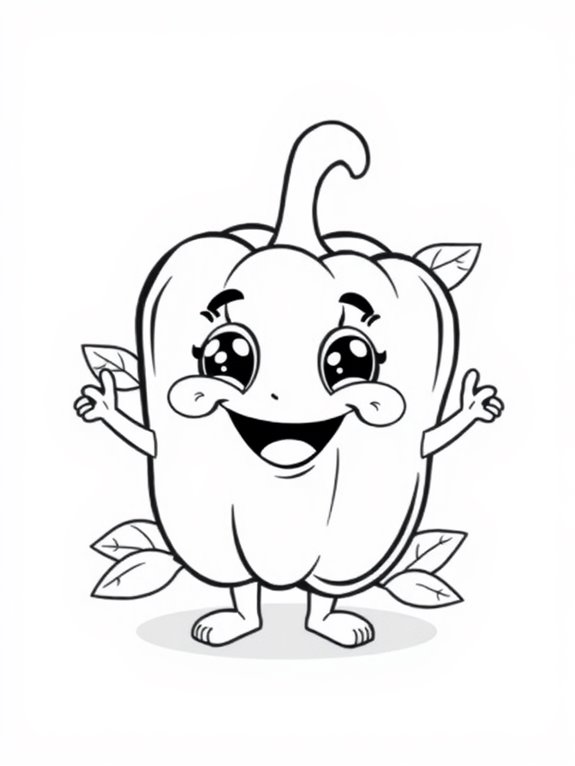 coloring page bell pepper