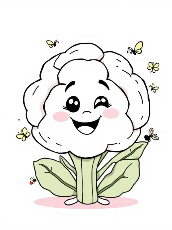 coloring page for cauliflower