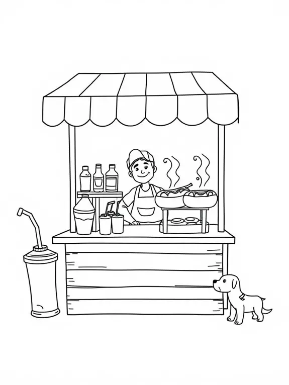 coloring page for hot dogs