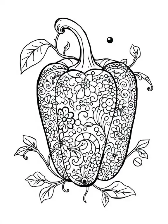 coloring page of bell peppers