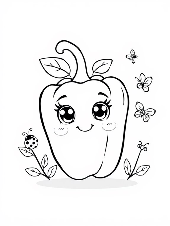 coloring page of bell peppers
