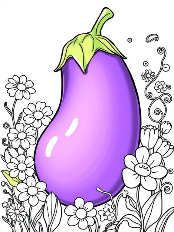 coloring page of eggplant