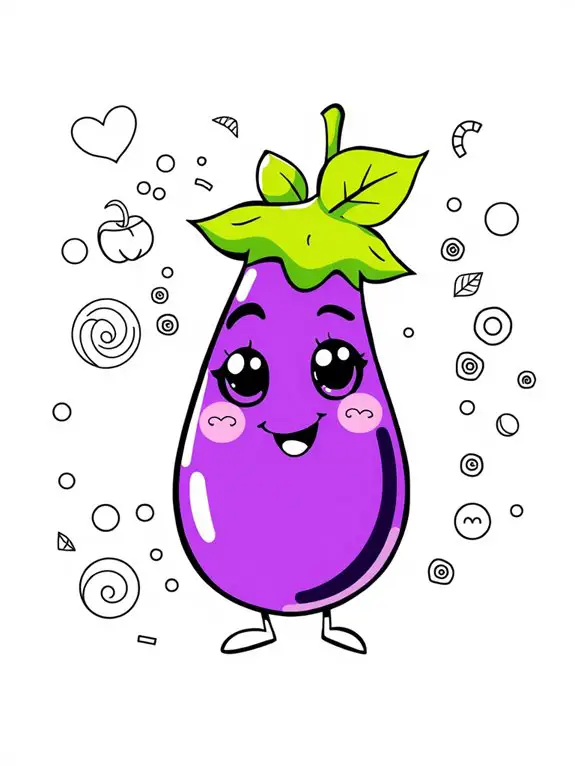coloring page of eggplant