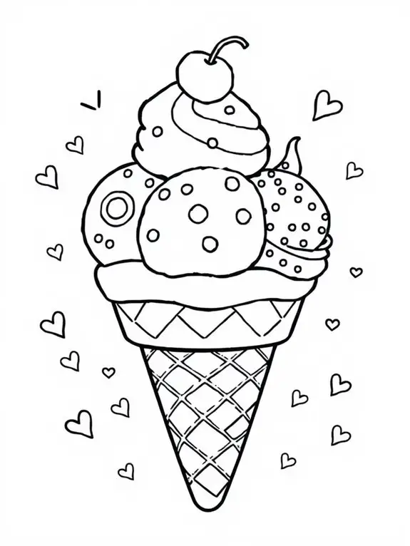 coloring page of ice cream