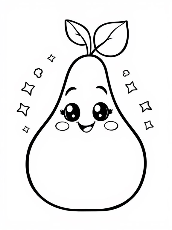 coloring page of pear