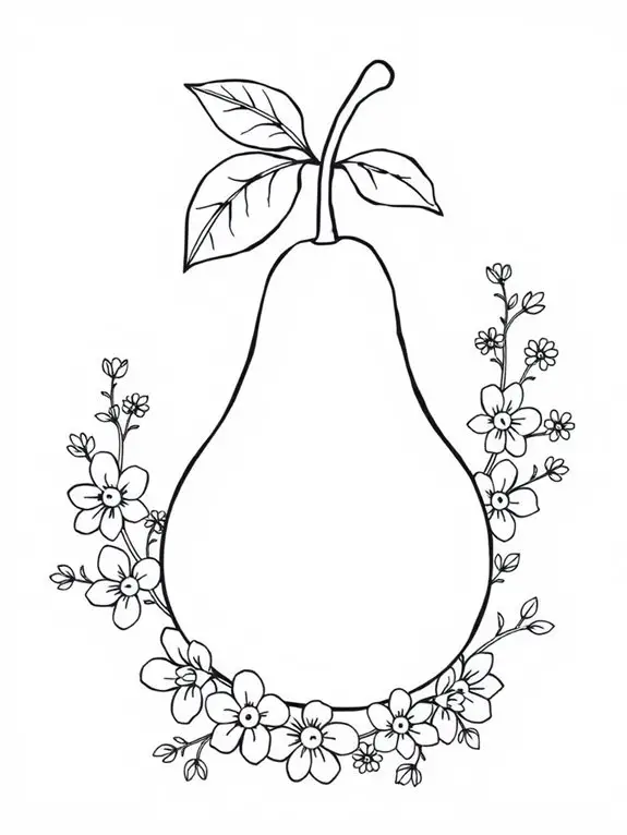 coloring page of pears