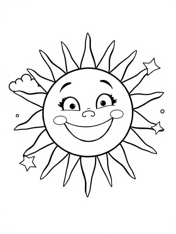 coloring page of sun