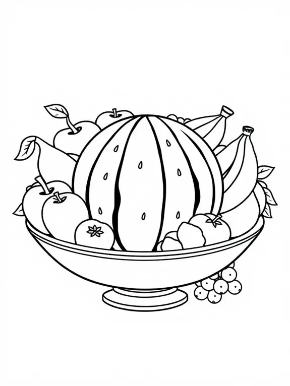 coloring page of watermelon