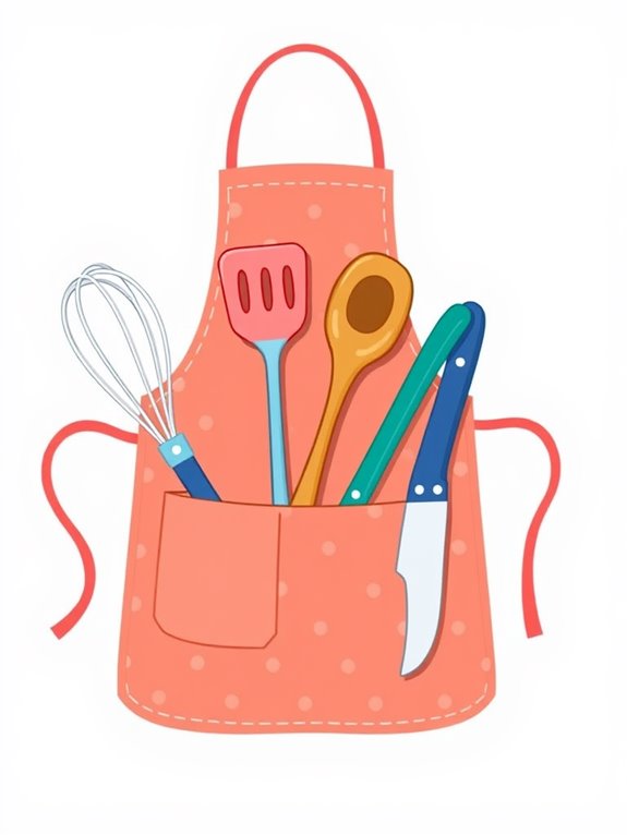 cooking utensils apron illustration