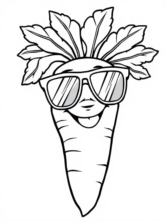 cool carrot wearing sunglasses
