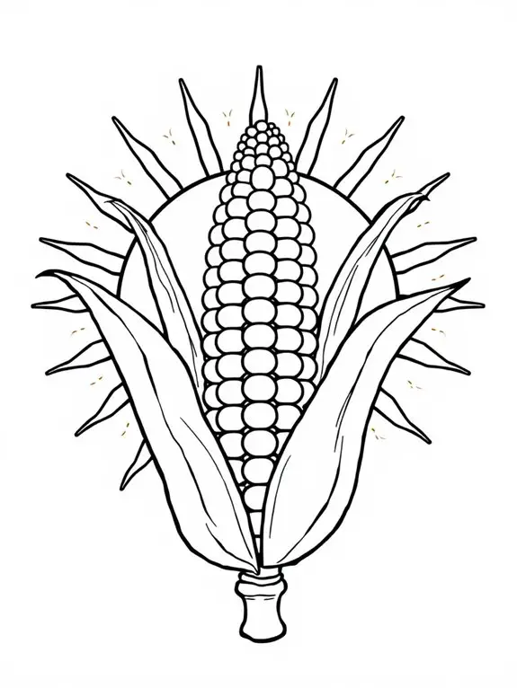 corn and sun illustration