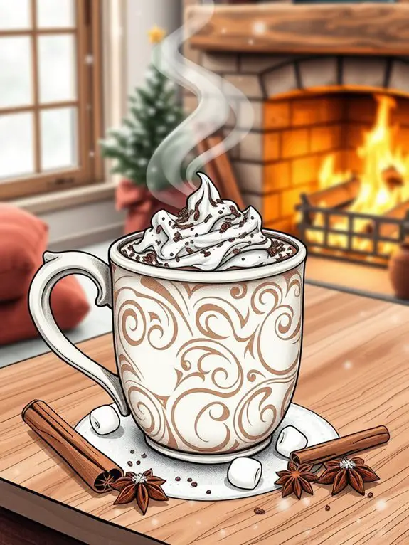 cozy winter beverage illustration