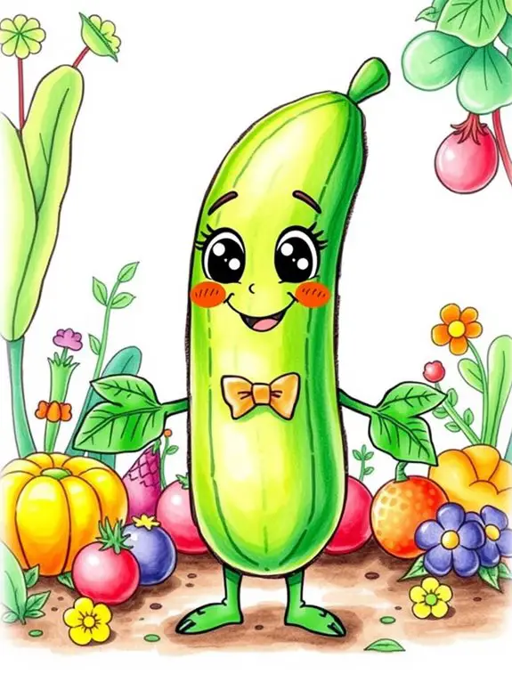 cucumber shaped character illustration