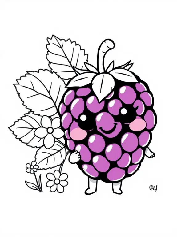 cute blackberry coloring page