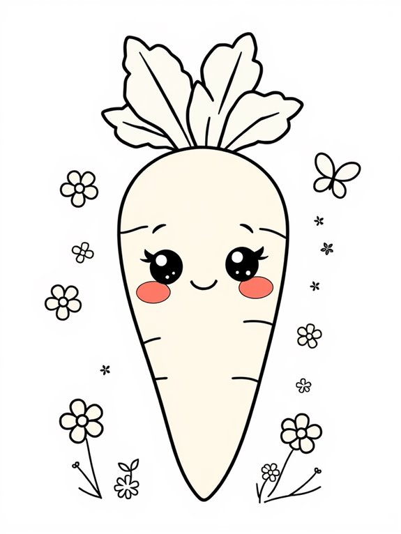 cute carrot coloring page