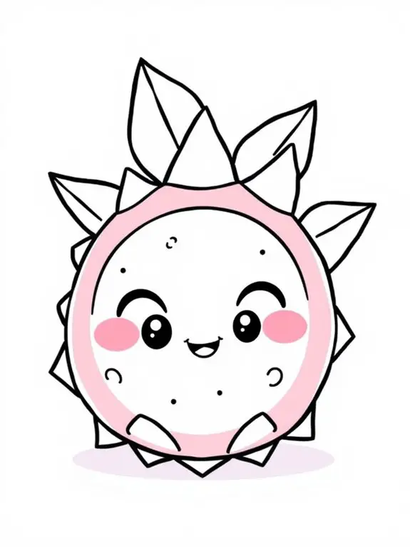 cute dragon fruit illustration