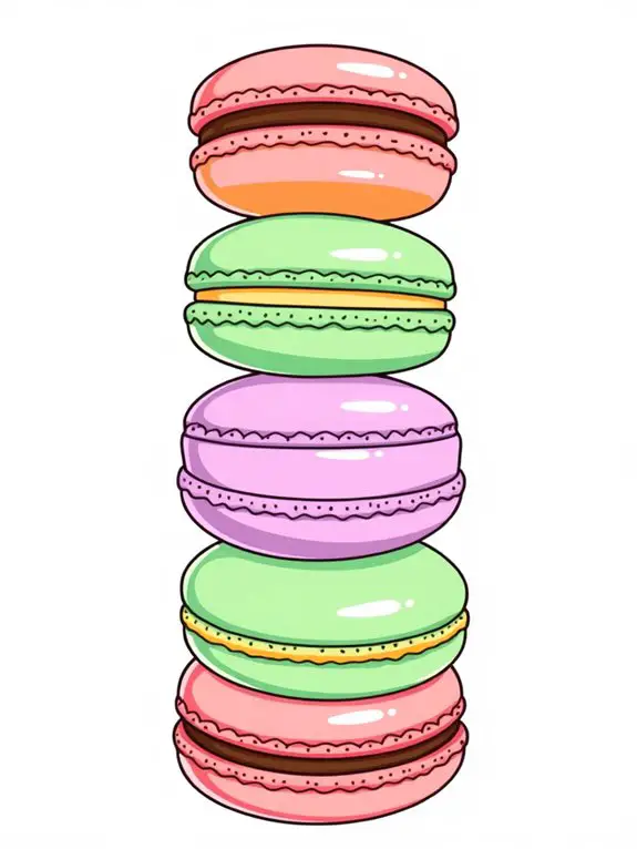 cute macaron dessert illustration