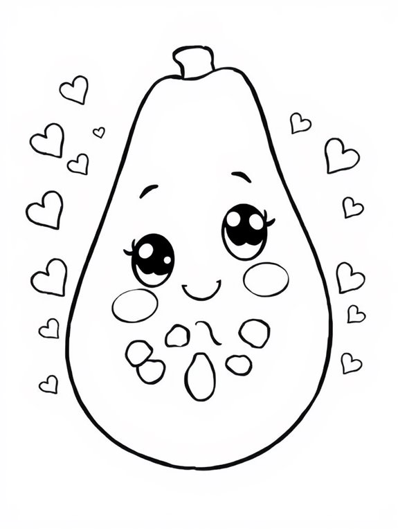 cute papaya coloring page