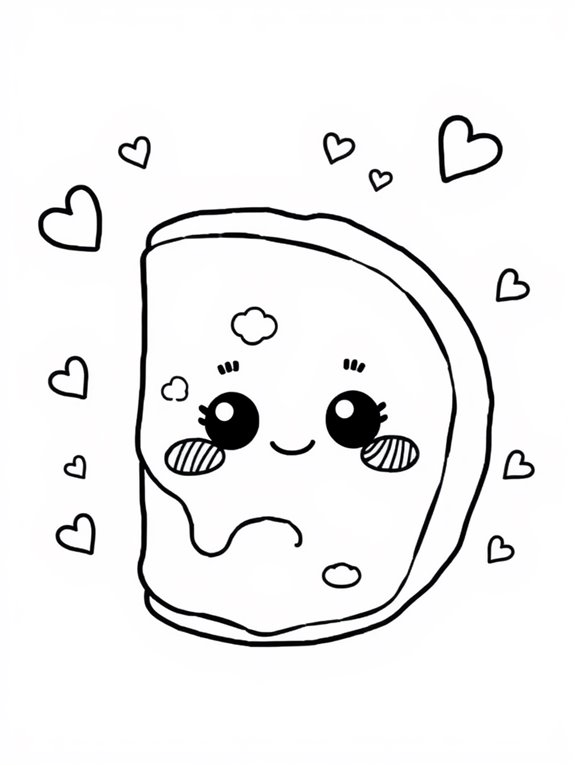 cute quesadilla coloring page