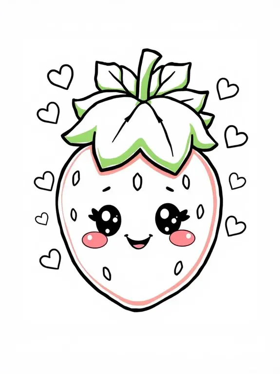 cute strawberry coloring page