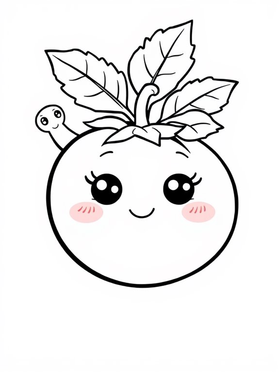 cute tomato coloring page