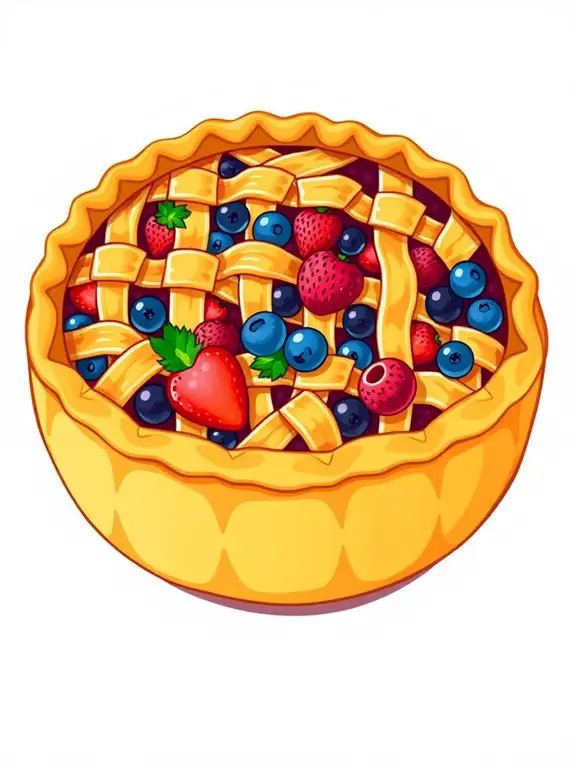 decorative fruit pie illustration