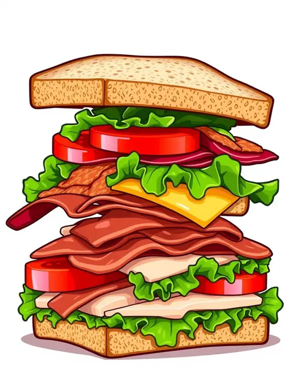 deli sandwich graphic illustration