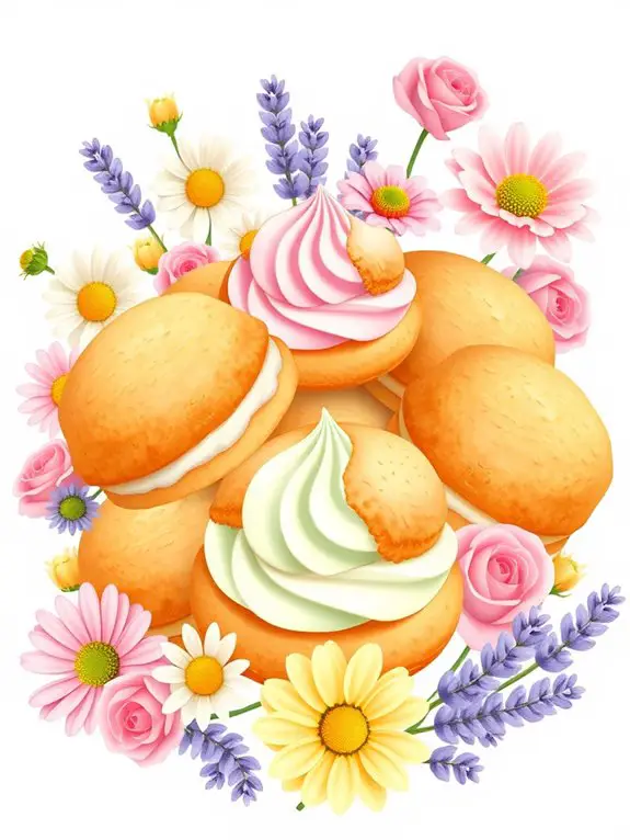 delicate dessert and blooms