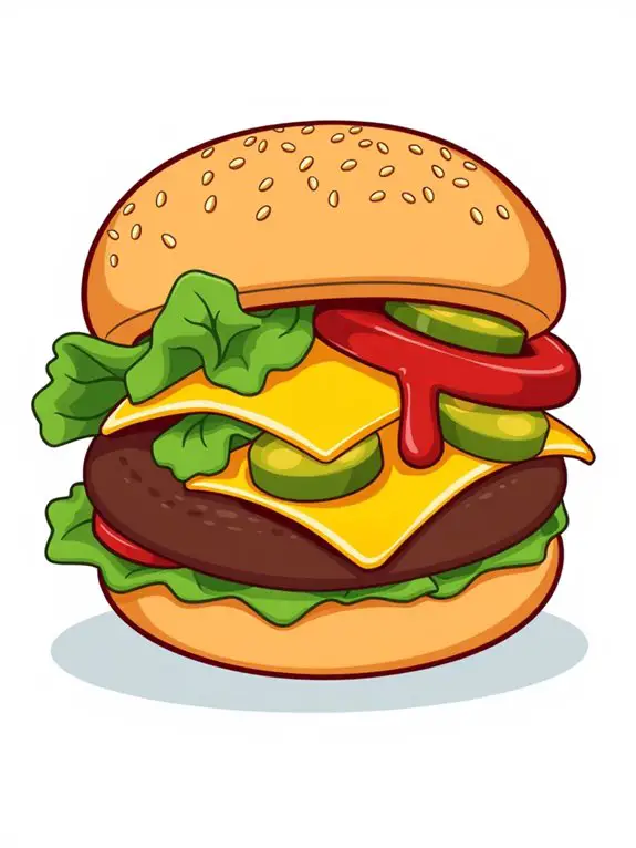 delicious cheeseburger illustration graphic