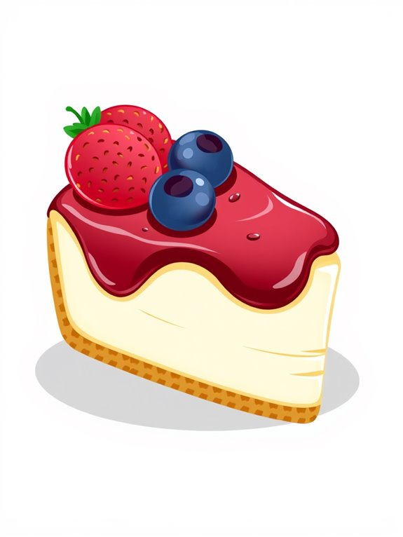 delicious cheesecake slice illustration